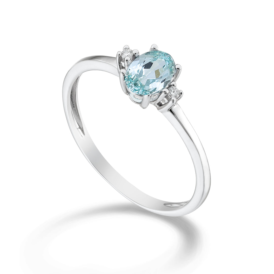 Mikiko, ein ovaler Paraiba-Turmalin aus 18 Karat, 7x5 ct.0,80 Durchm. ct.0,03 MA5073O4PAR