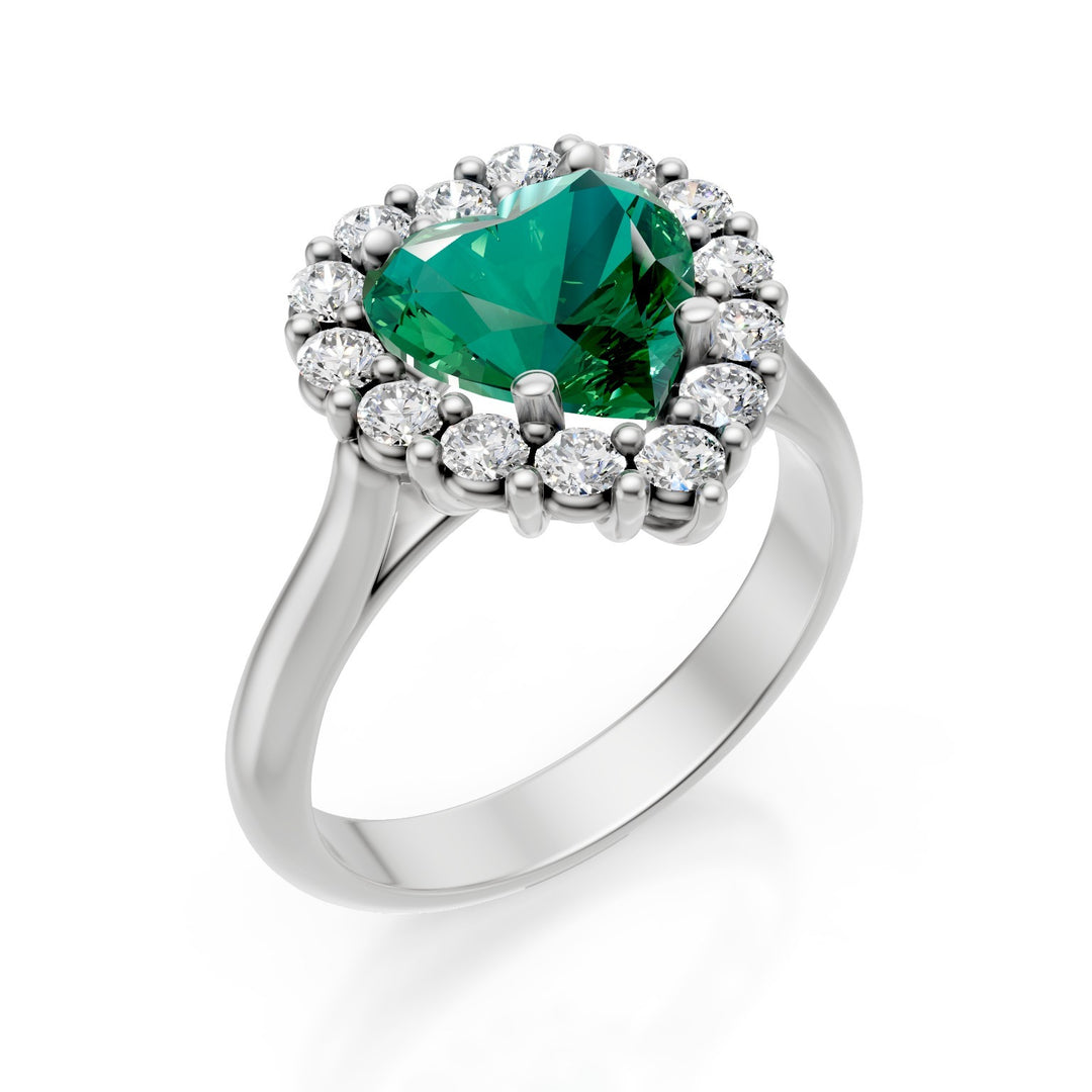 Golay Smaragd-Herzring 8x8 Diamantkontur ACLC728DSM88-25181110068