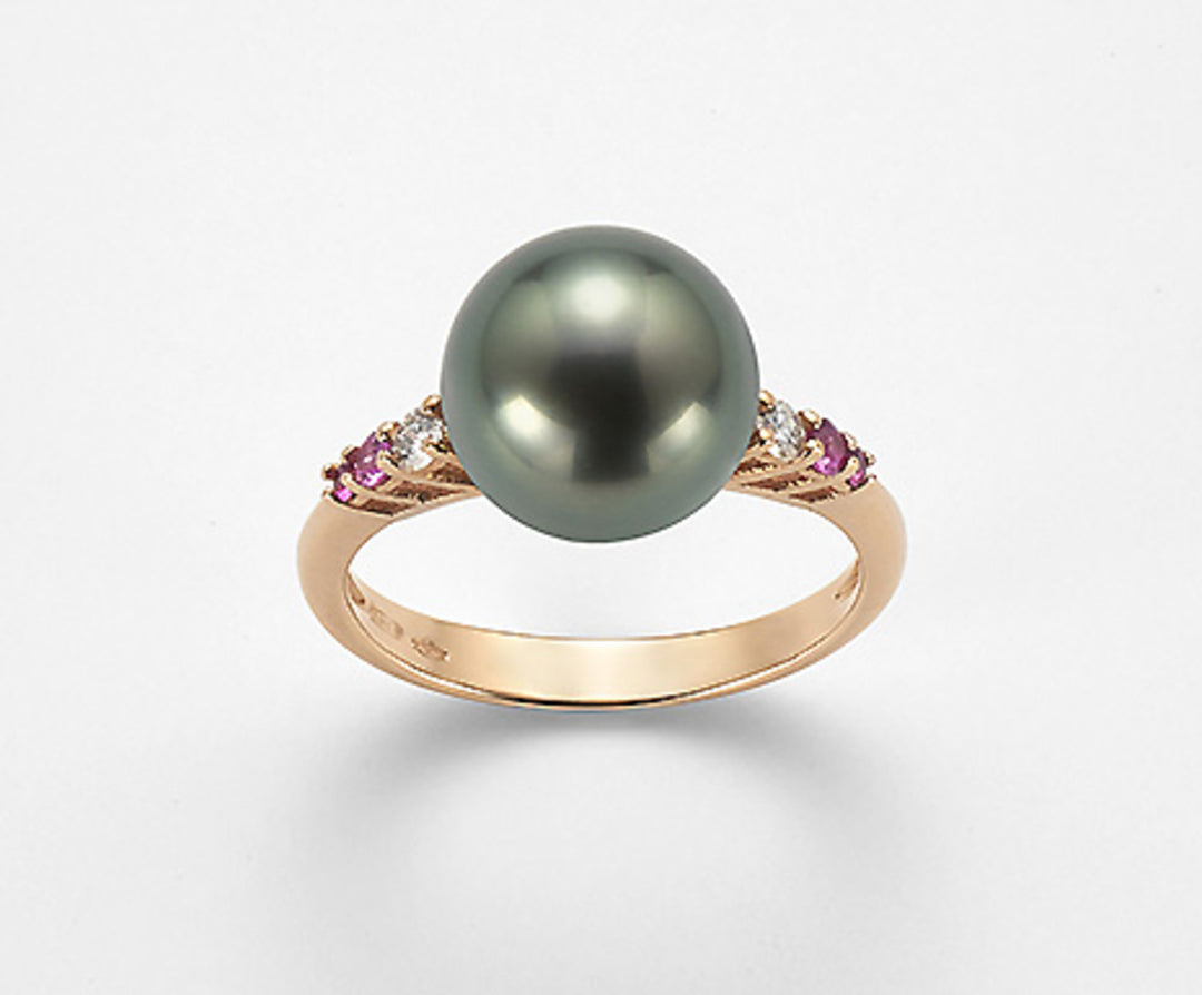 Mikiko ein 18 Karat SSPB 10/11 Durchmesser 0,10 ct rosa Saphir 0,09 ct Rubine 0,04 ct MA0693O3SANE100