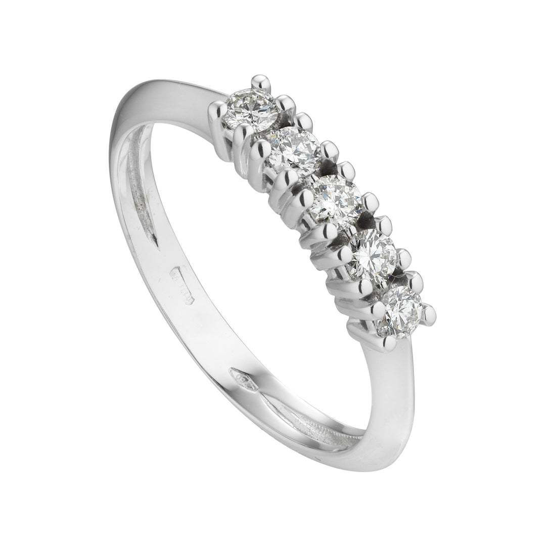 Golay lineaire riviera ring 5 stenen totaal 0,35 ct AFD531-7-14213110018