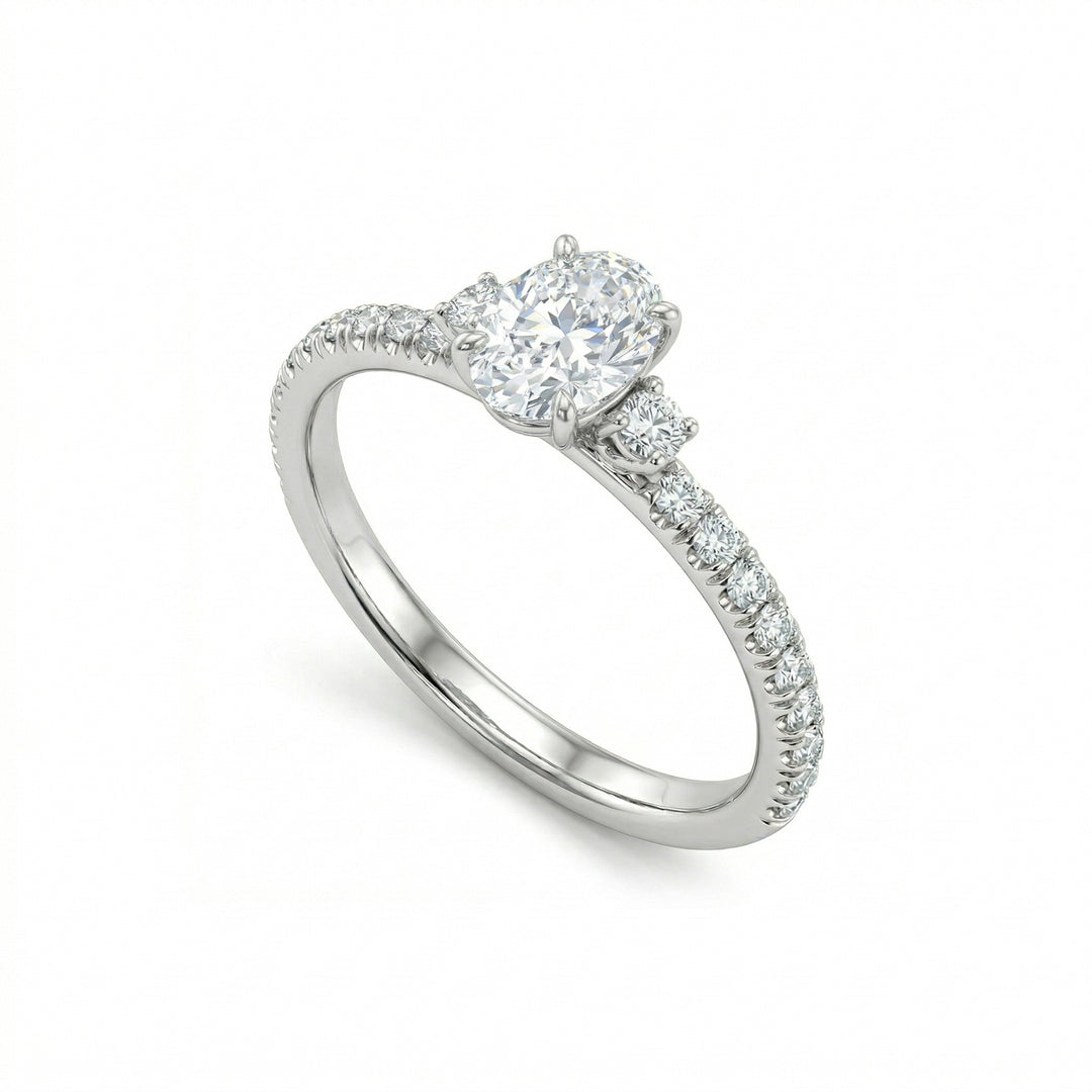 Golay solitaire ring with oval AOVC017DI3-19095110047