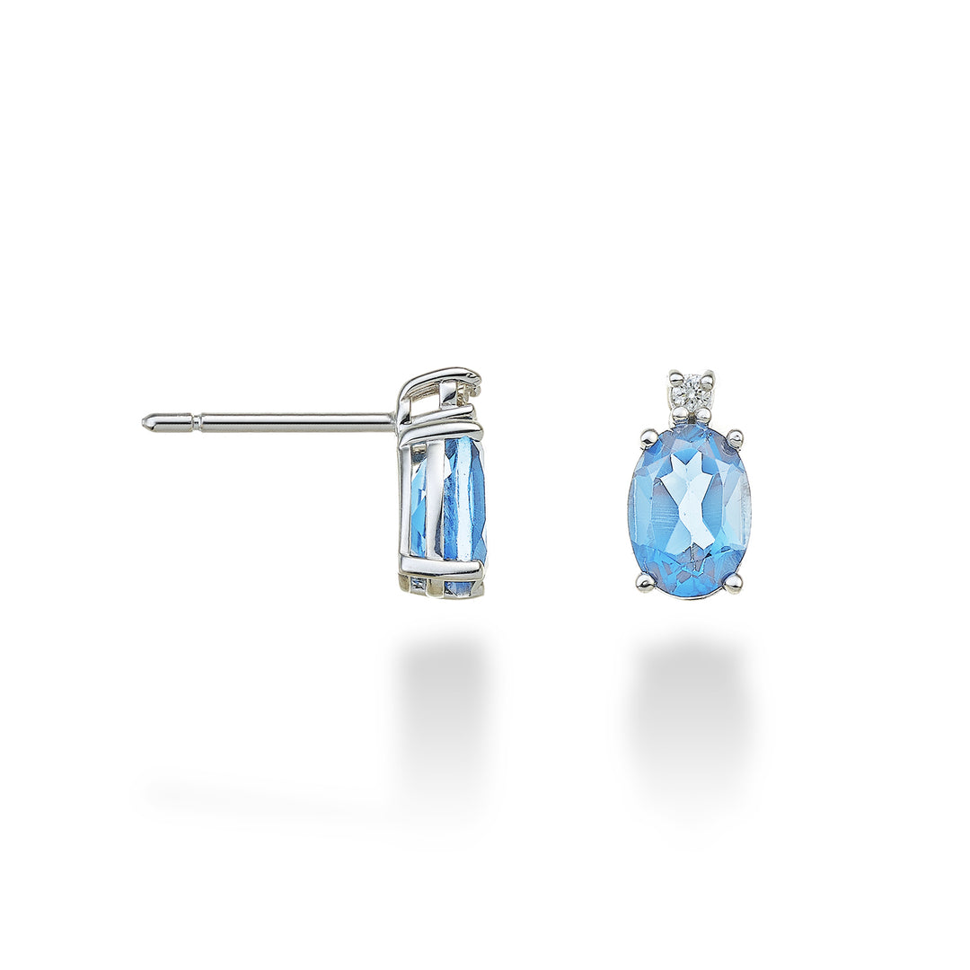 Mikiko oder 18 Karat ovaler Blautopas 7x5 ct.2,20 Durchm. ct.0,03 MO5024O4TPAZ