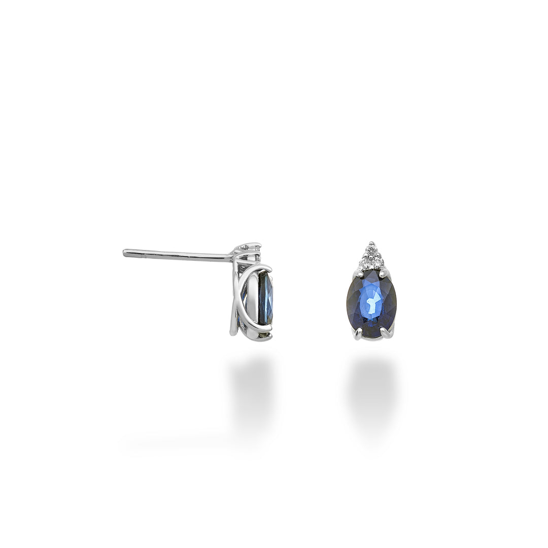 Mikiko oder 18k Saphir n. 7x5 Oval und drei Diamanten MO5172O4ZFN160