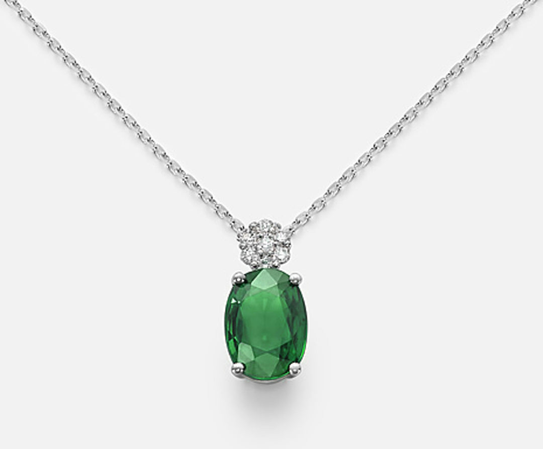 Mikiko cl 18k smaragd n. ovaal 7x5 ct. 0,69 diam. ct. 0,045 MD5025O4SMN069