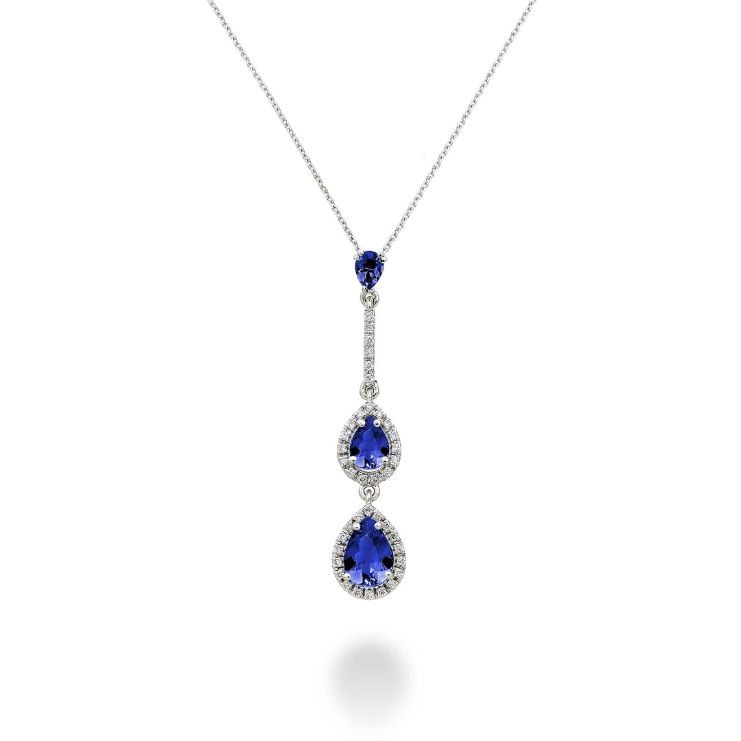 Golay tanzaniet ketting druppels contour en staven dia PCLC205DTZP57-23058110041