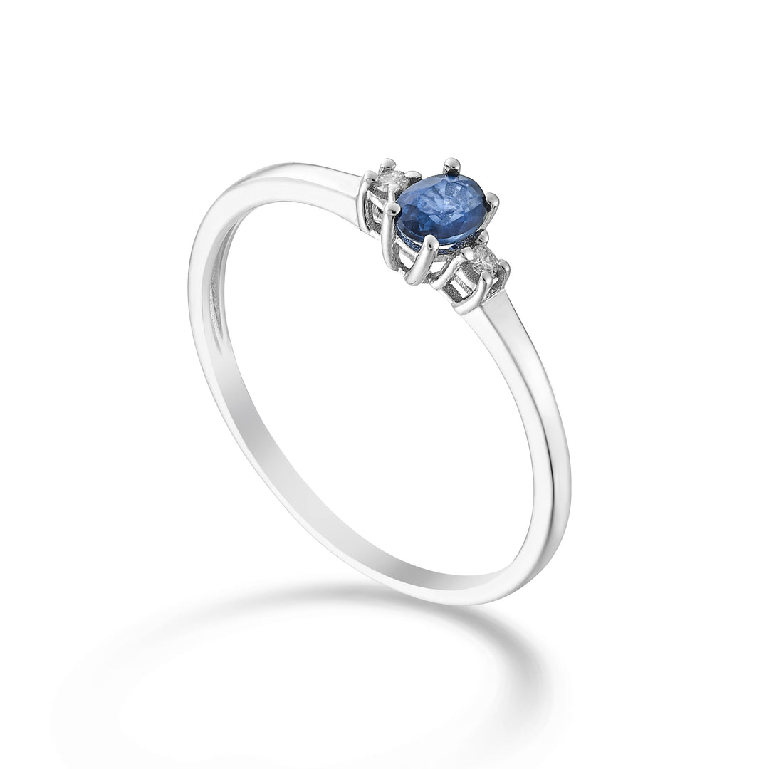 Mikiko een 9k ovale saffier 4x3 ct.0,20 diam. 0,02 ct MA5190R4ZFD
