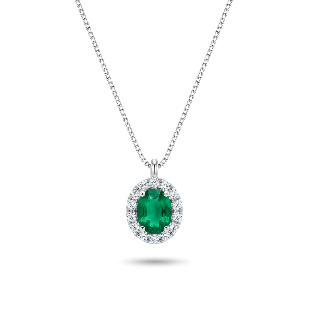 Mikiko cl 18k oval emerald 5x4 with diamond surround MD5202O4SMN