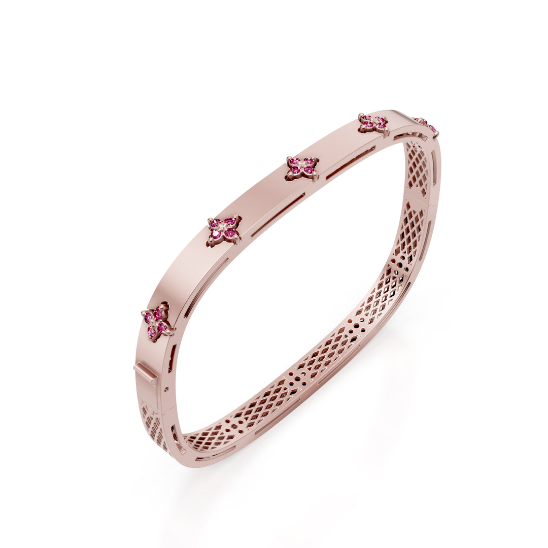 Golay stijve armband met roze goud roze saffieren BFFI03ZPSR