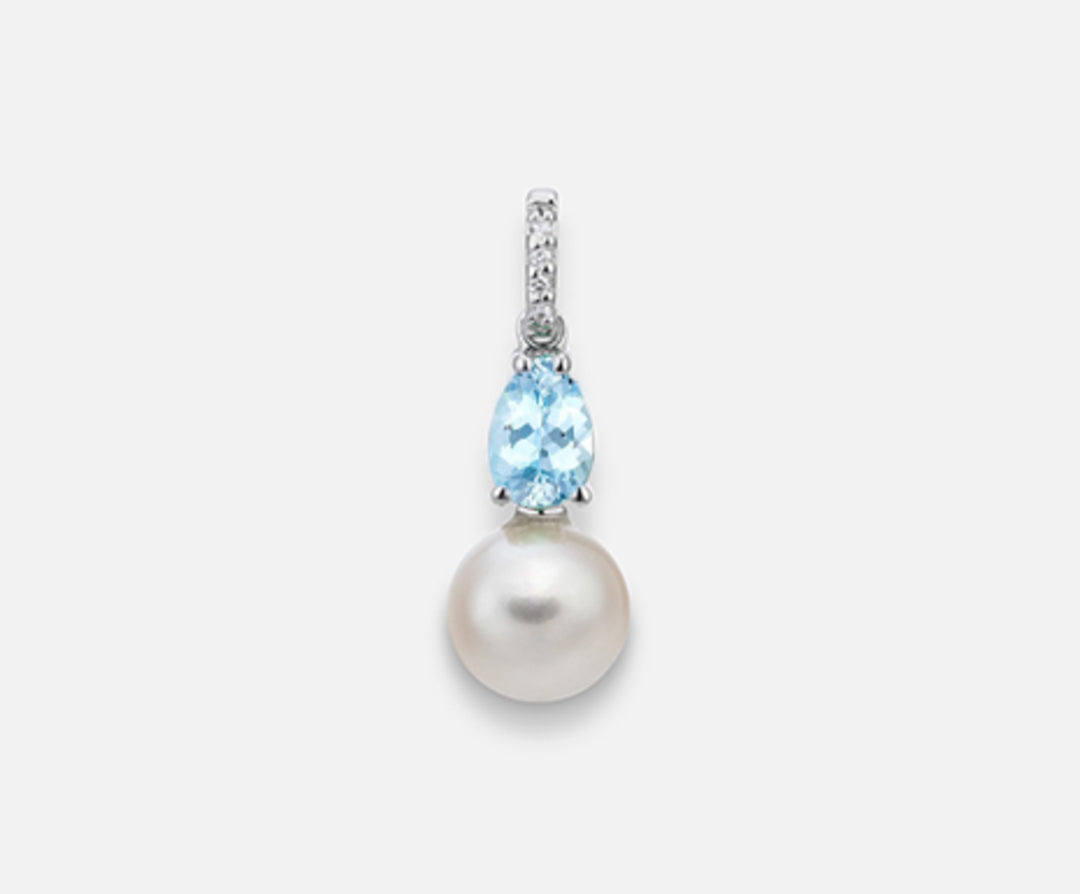 Mikiko pe 18k fw 7.5/8 aquamarine drop 6x4 ct.0.30 dia ct.0.015 MP0393O4FABI075-AM