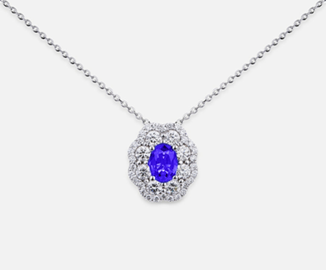 Mikiko cl 18k Tansanit n. oval 6x4 ct.0,38 dia ct.0,63 MD5057O4TZN