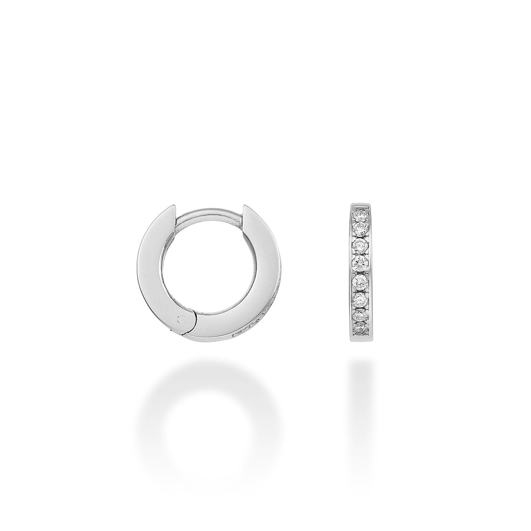 Nihama oder 18 Karat Runddiamant. 0,08 ct Weißgold-Diam. Ost. 10 mm NO5062O4BR008