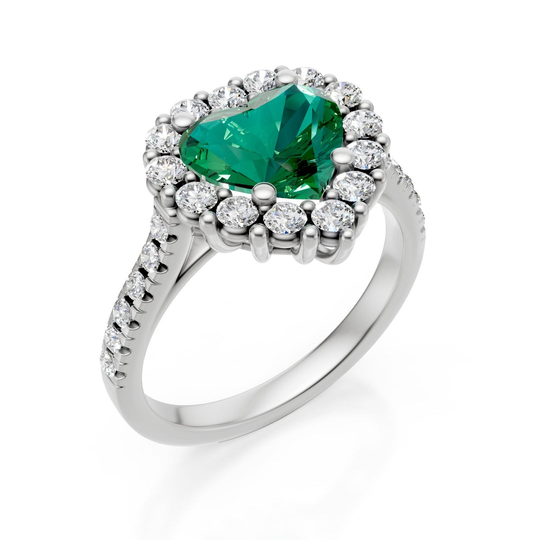 Golay Smaragd-Herzring 8x8 Diamantkontur ACLC729DSM88-25196110381