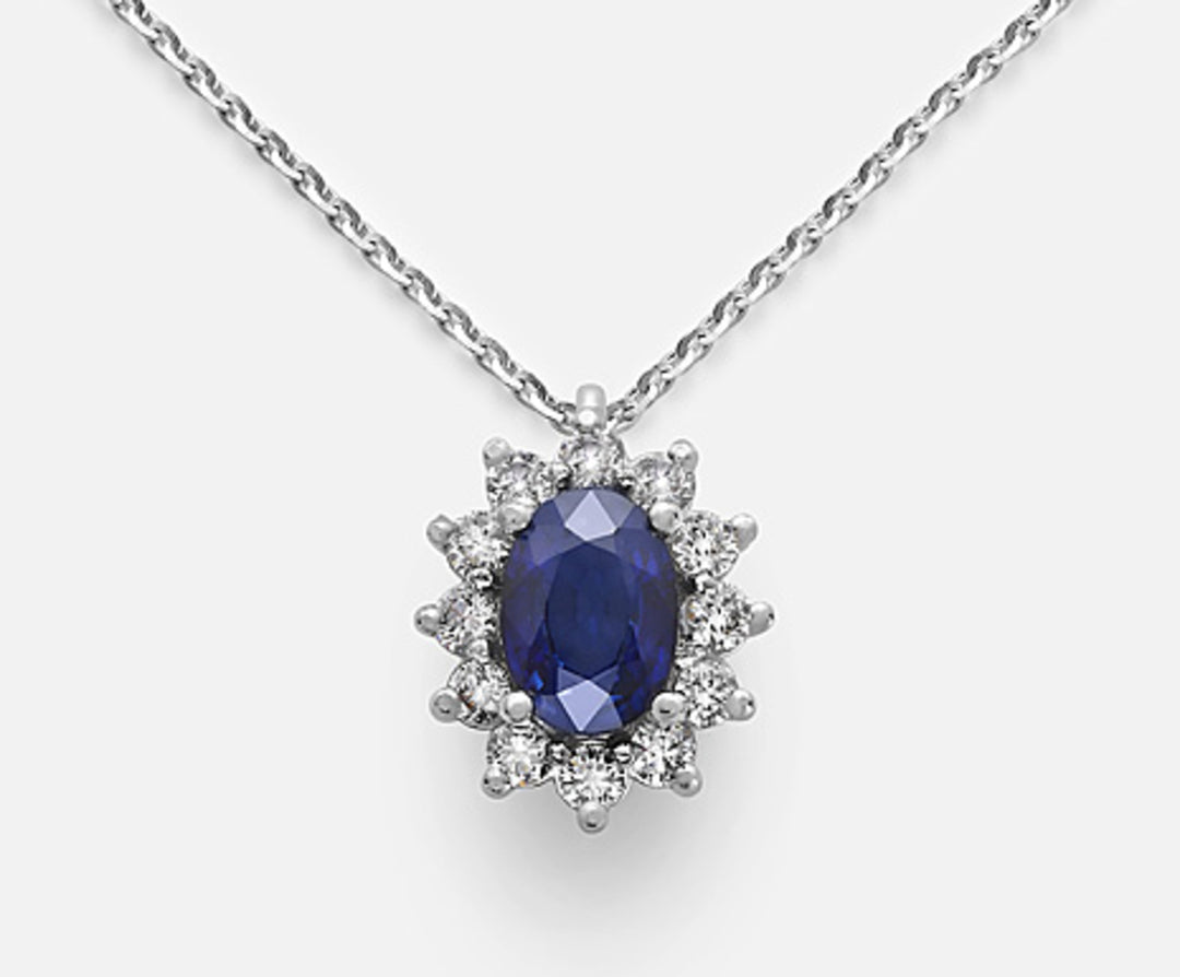 Mikiko cl 18k Saphir n. oval 7x5 ct.0,85 Durchm. 0,30 ct MD5048O4ZFN085