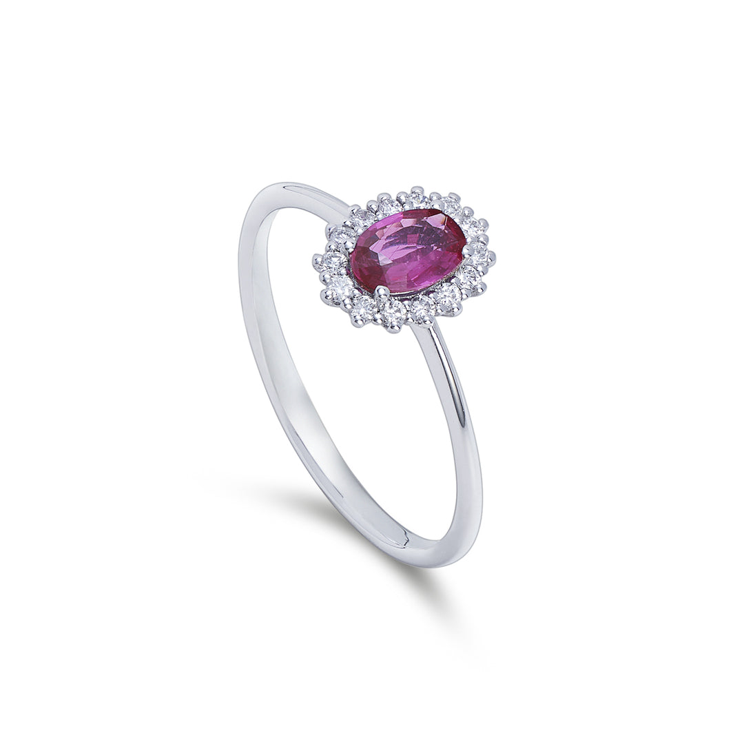Nihama an 9k oval ruby ​​6x4 ct.0,40 diam. 0.13 ct NA5141R4RBC