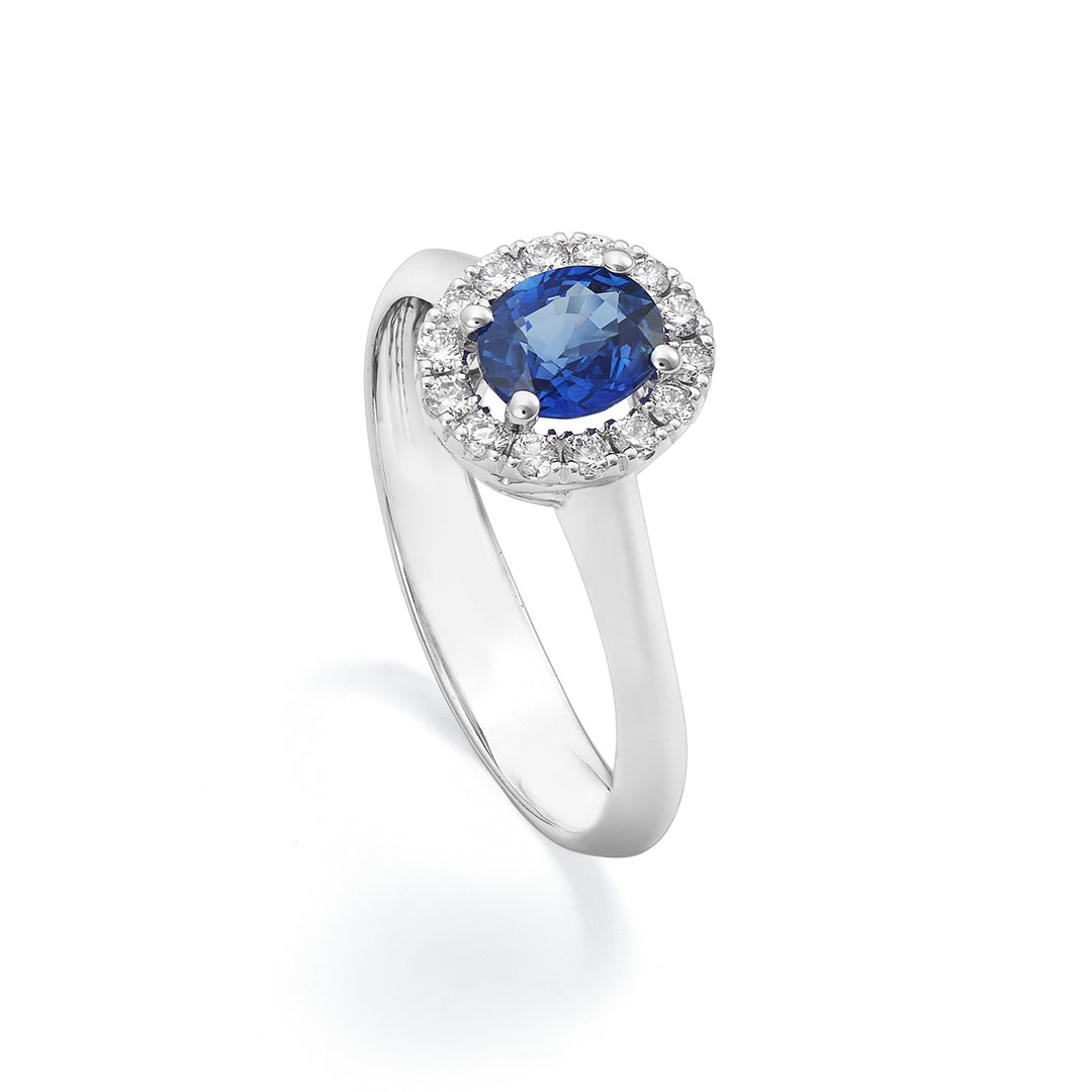 Golay ovale saffierring 6x5 en contourdiamanten ACL122DIZB56-22103110103