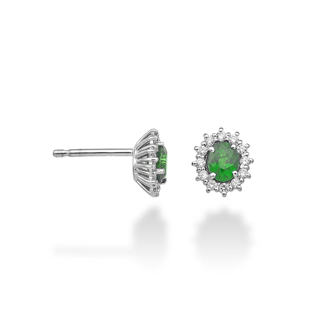 Mikiko oder 9k ovaler Smaragd 5x4 ct.0,60 Durchm. 0,20 ct MO5104R4BE