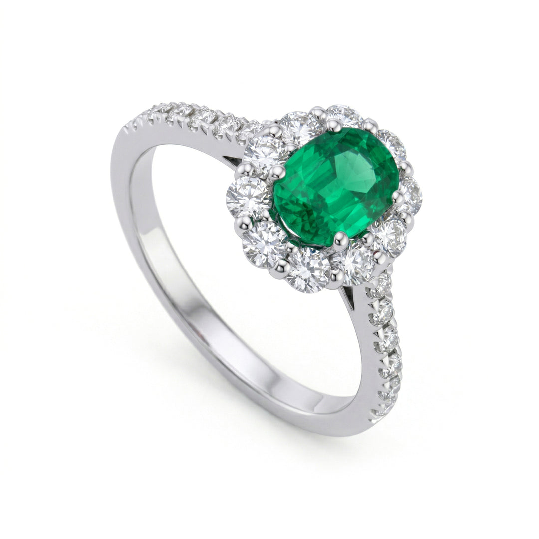 Golay oval emerald ring 7x5 contour and stem inc ACLC045DISM-26070110216