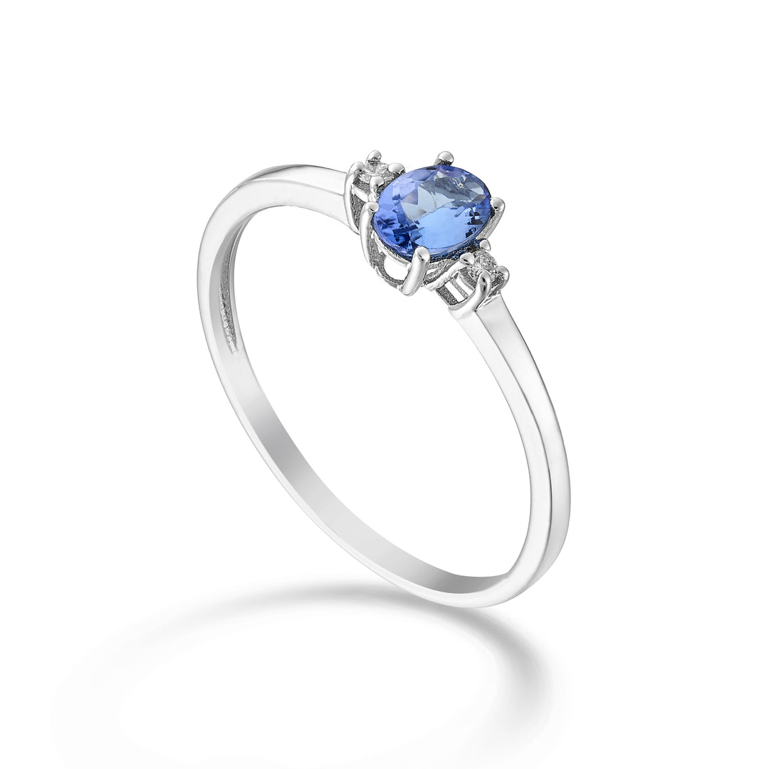 Mikiko en 9k tanzaniet n. ovaal 5x4 ct.0,30 diam. 0,02 ct MA5191R4TZN