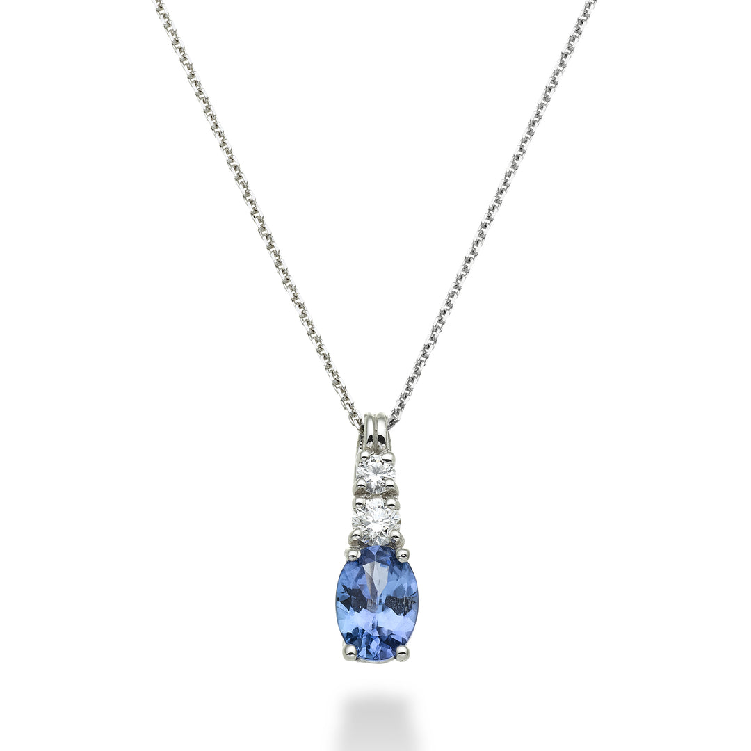 Mikiko cl 18k tanzaniet n. ovaal 7x5 ct.0,60 dia ct.0,15 MD5056O4TZN