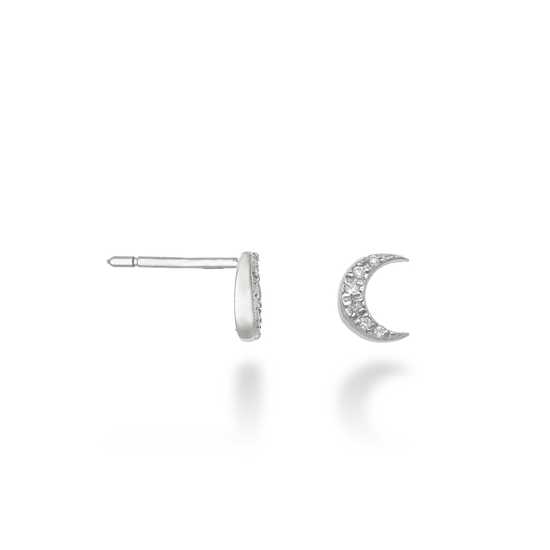 Mikiko single earring 18k moon 0.03 ct MORMONLUNAO4