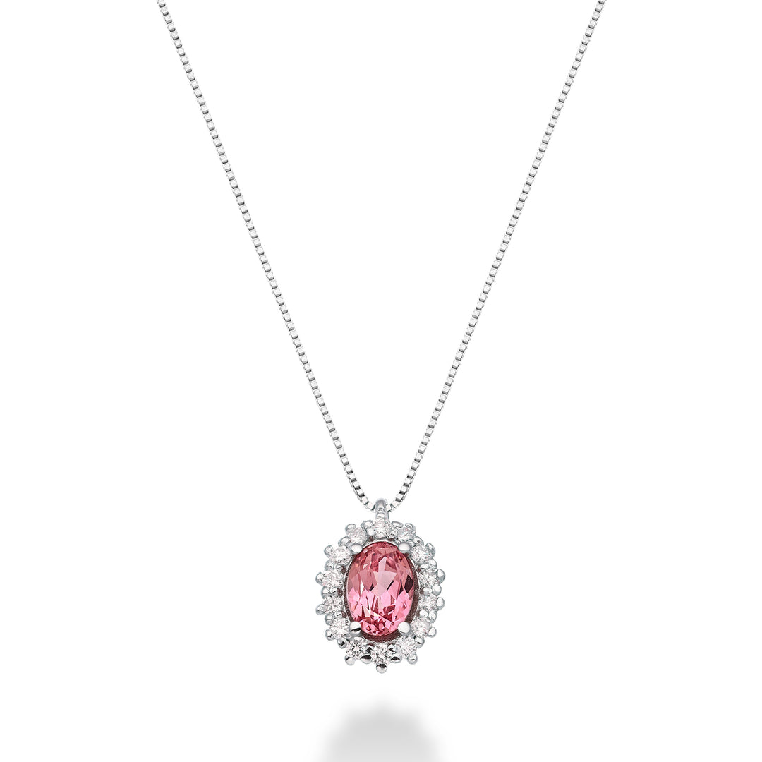 Nihama cl 18k ovaler rosa Saphir 6x4 ct.0,60 Durchm. 0,13 ct ND5086O4ZFRP