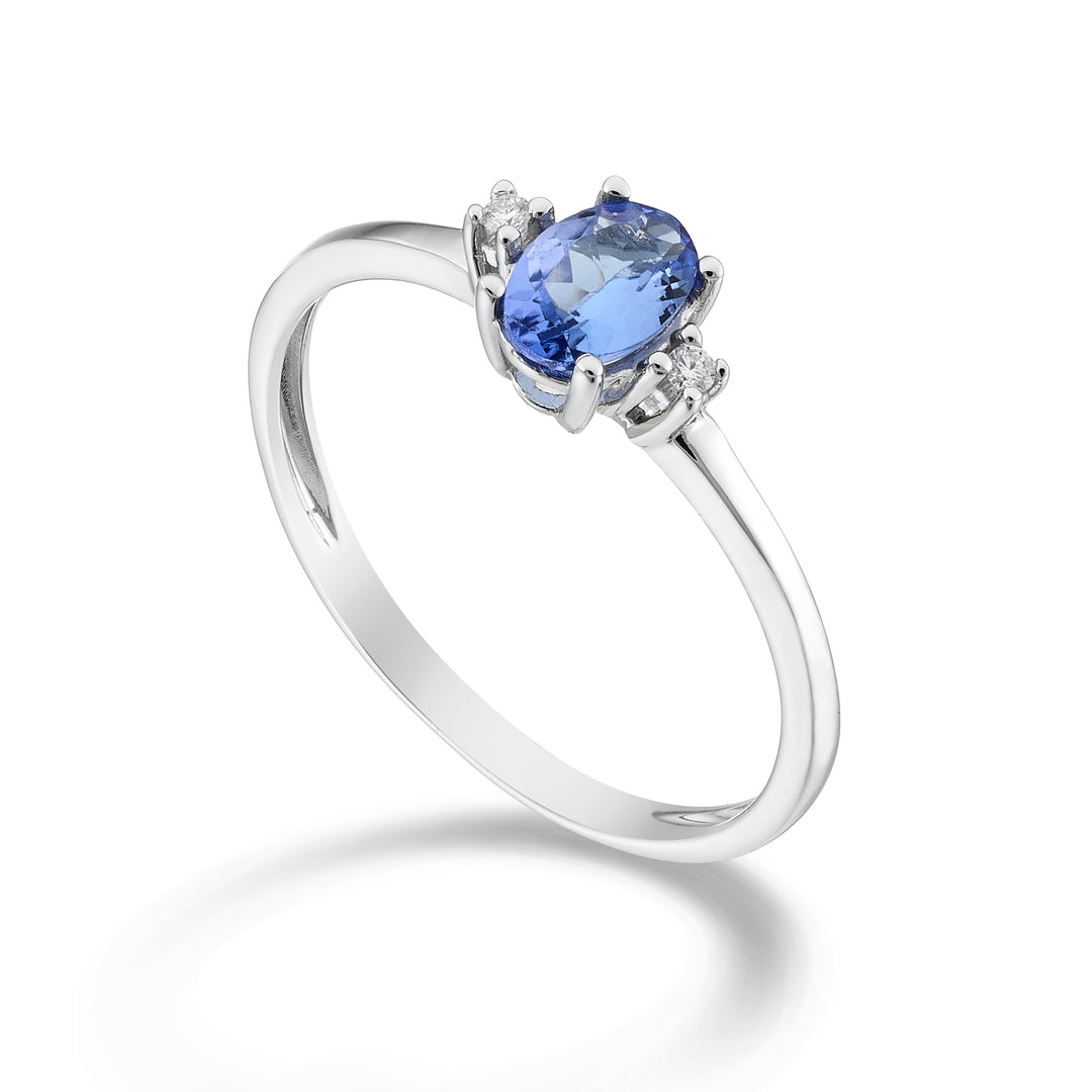 Mikiko und 9k Tansanit n. oval 6x4 ct.0,38 Durchm. 0,02 ct MA5072R4TZN