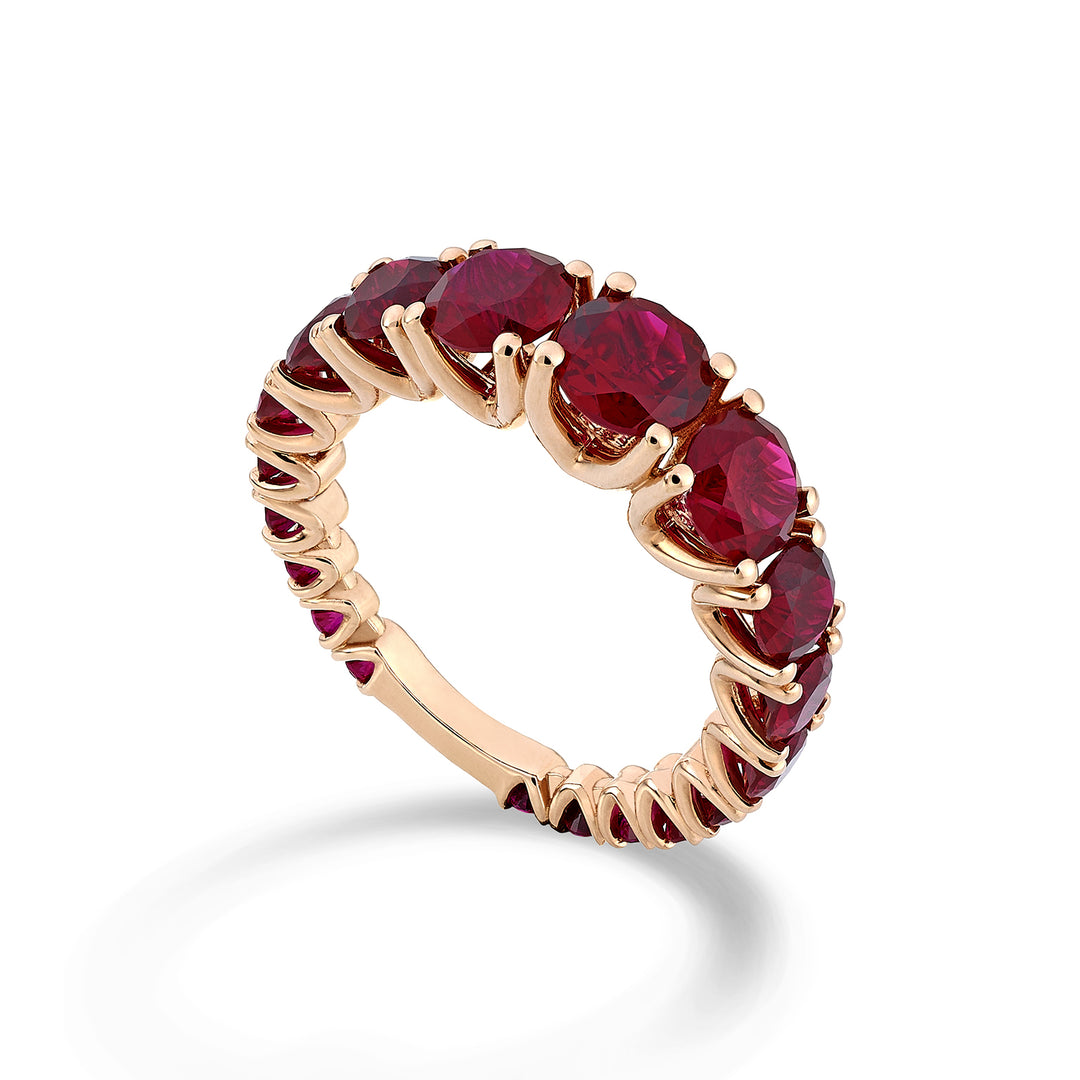 Nihama an 18kt ruby ​​lab tot. 2.50 ct central 0.40 ct and scalar with rose gold bar NXDABIC1495RUO3