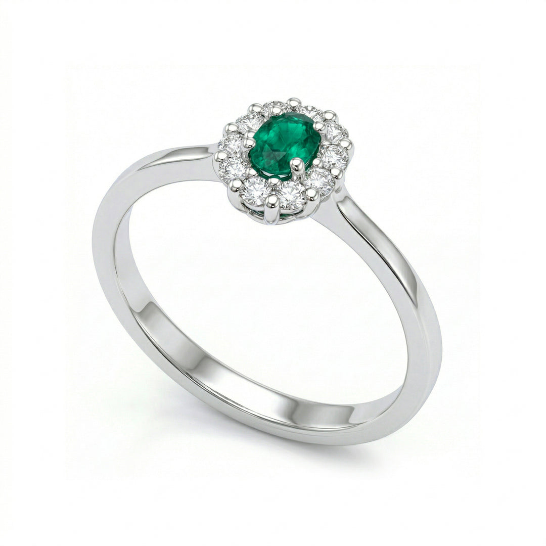 Golay 4x3 oval emerald ring and diamonds ACL040DISM-25143110252