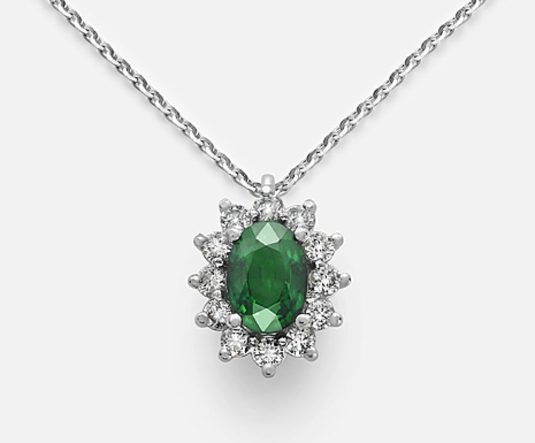 Nihama cl 9k ovaler Smaragd 7x5 ct.0,60 Durchm. 0,30 ct ND5048R4BE