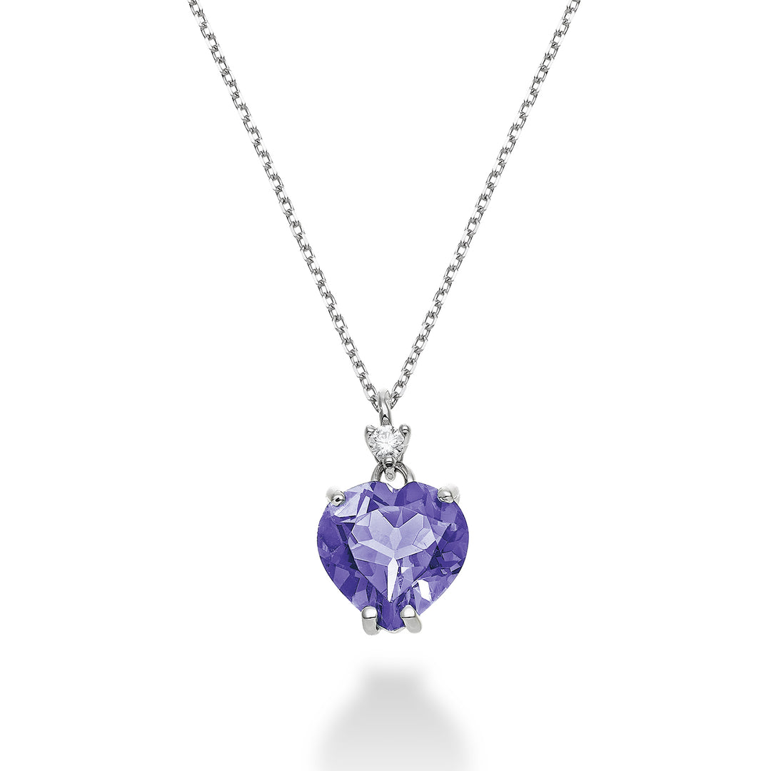 Nihama cl 18k amethist hart 8x8 ct.1,45 diam. ct.0,025 NPCL198DIAMET88O4