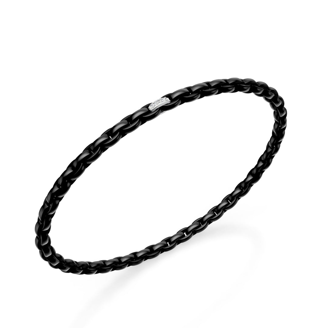 Golay black titanium bracelet, with a platinum pave insert, oval link, 19cm GBR034E1PTDINE-190
