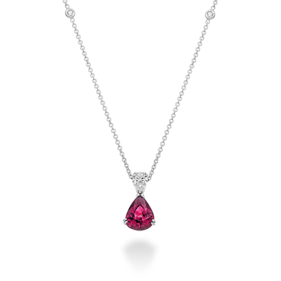 Golay necklace ruby drop 10x8 and diamond drop GPU018DIRU810-25160110081