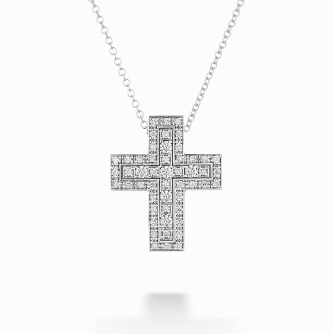 Golay meerstenen ketting klein kruis diamanten PCLCROSS001DI-23256110040