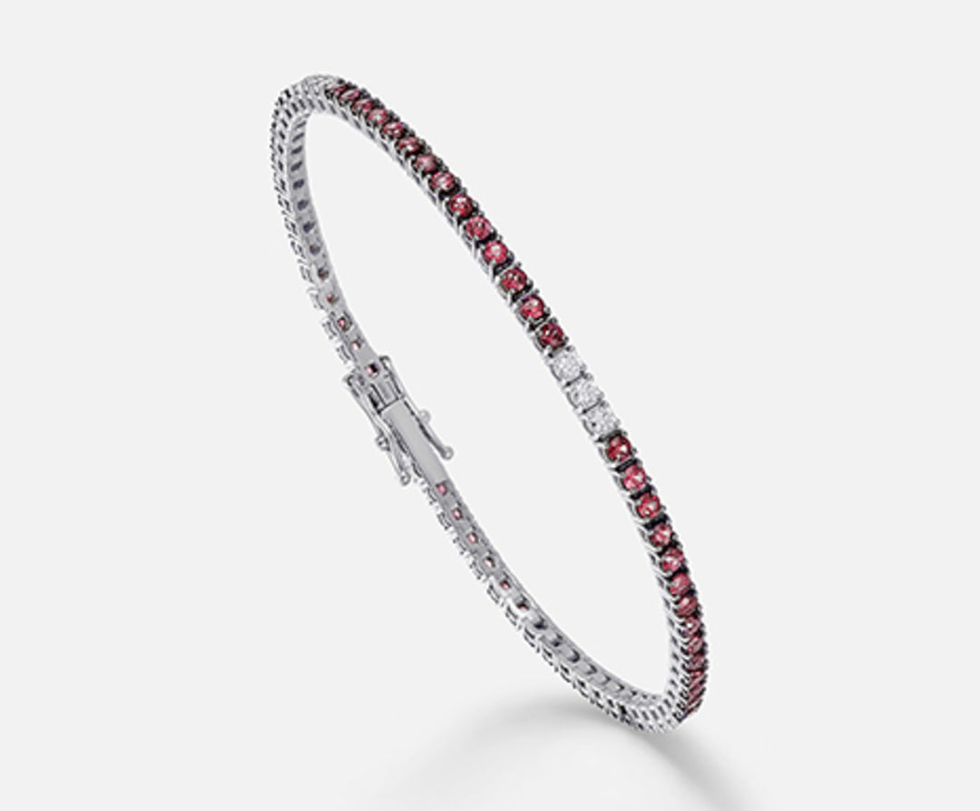 Nihama Br Tennis 18 Karat Rubine 2,56 ct Durchm. ct.0,40 cm.17,5 NB5021O4RBR.17,5