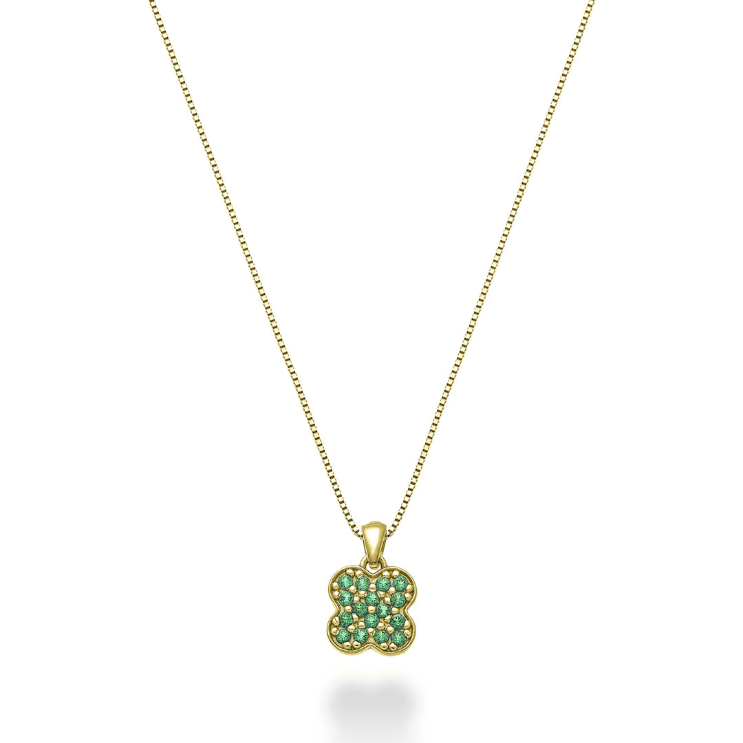 Nihama cl 18k klavertje vier smaragden 0,07 ct geel goud ND5163O1SMR