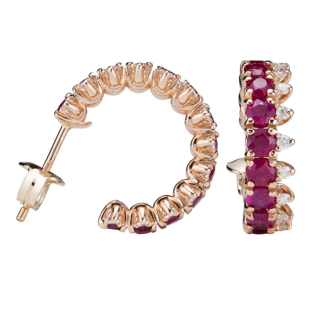 Golay ruby ​​and diamond crown earrings ct. 2.63 ODG016RUDI-17291110011