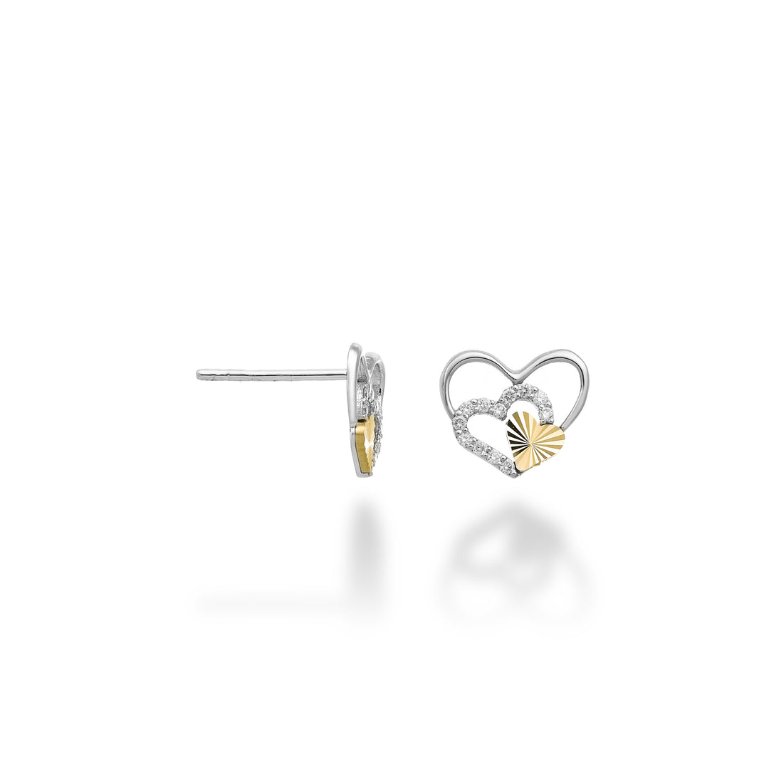 Mikiko oder 18-Karat-Fantasie mit Herzen und Diamanten in Weißgold, mit Herzelement in Gelbgold MO5180O7BR012