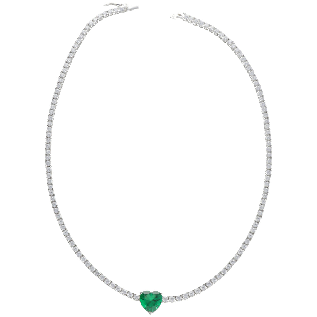 Mikiko cl ag925 edelsteen swarovski wit en groen MD7585A4VERDE00