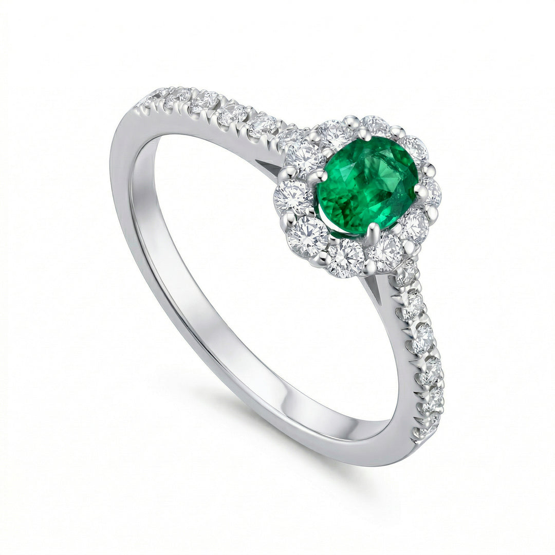 Golay oval emerald ring 6x4 contour and stem inc ACLC042DISM-25093110105