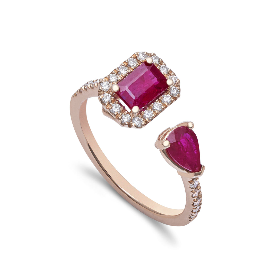 Golay ring contrary rubies oct 6x4 and drop 6x4 ACLC309DIRU-22172110052