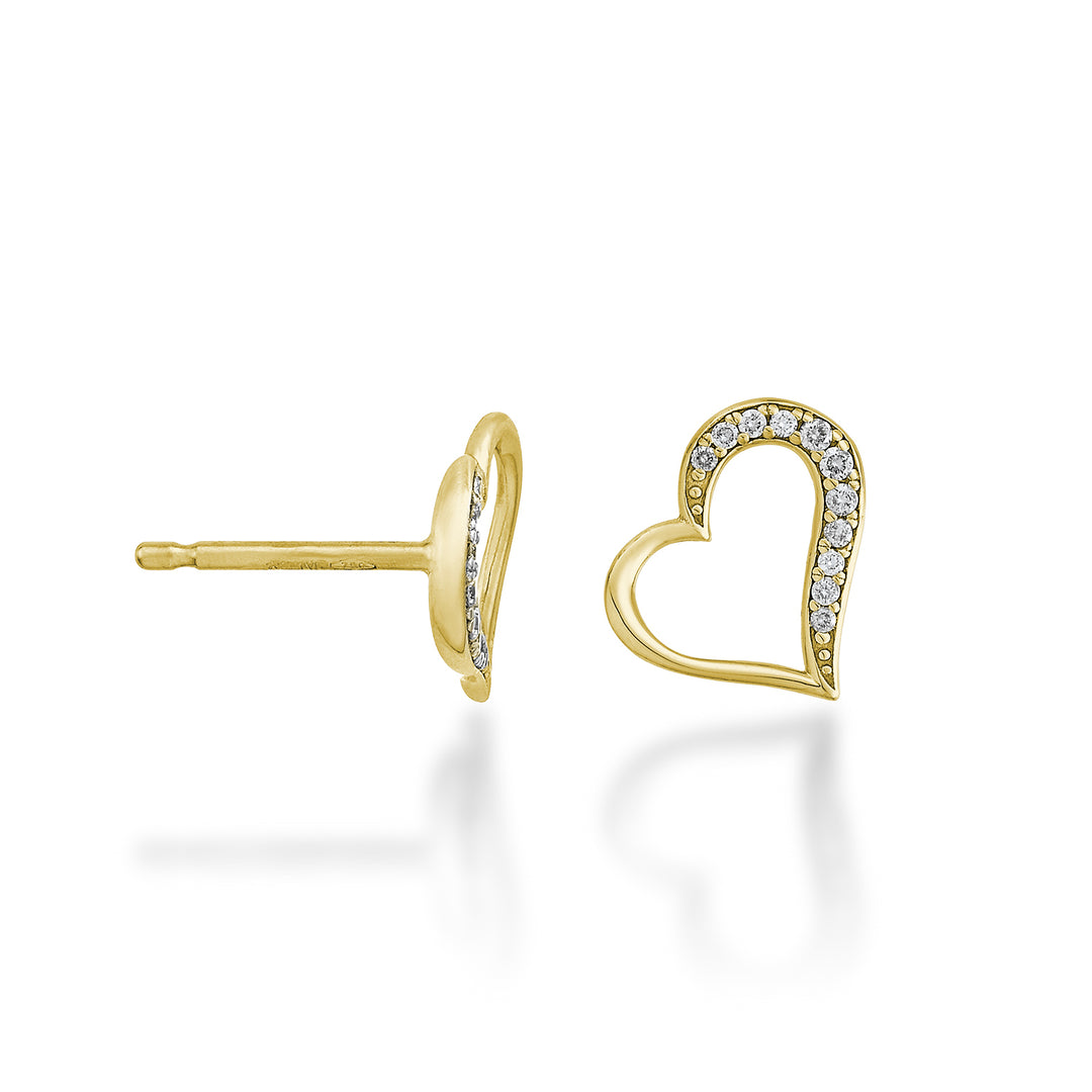 Mikiko oder 18-Karat-Herzdiamant aus glattem Gelbgold. ct.0,08 MO5059O1BR008