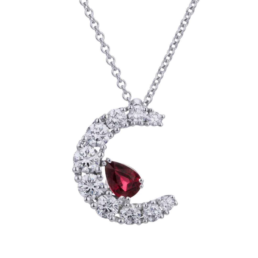 Golay-Halskette „Grace Crescent Pave“ und Rubintropfen GABTRE005DIRU-22040110013