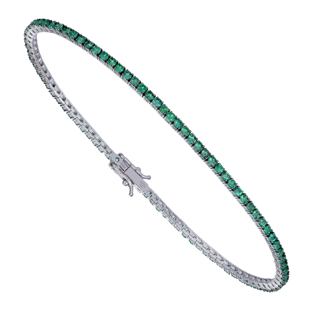 World Diamond Group emerald wire tennis bracelet BTF001SM2