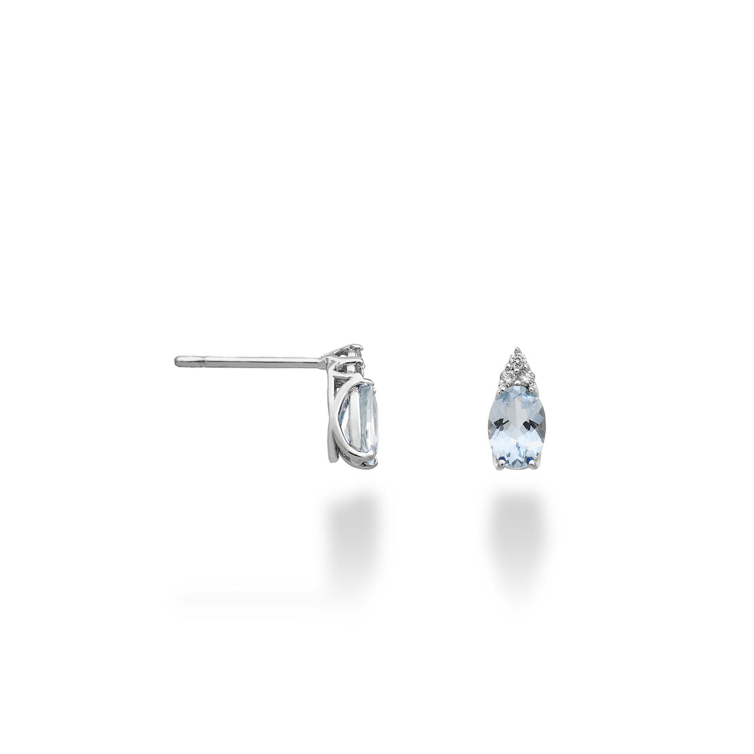 Nihama oder 9 Karat ovaler Aquamarin 6x4 und drei Diamanten NO5171R4AM