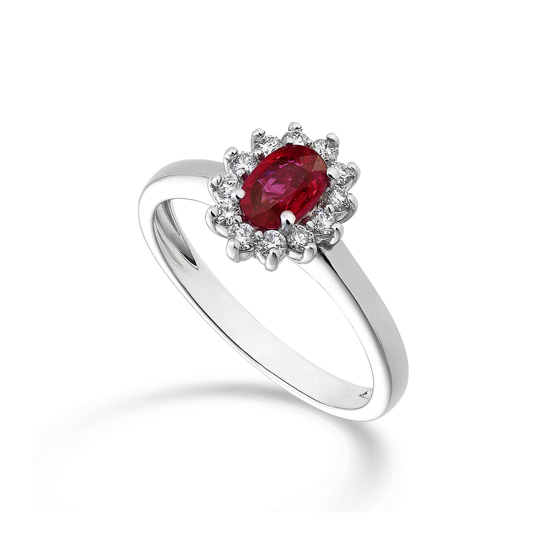Mikiko ein 18k Rubin n. oval 6x4 ct. 0,62 Durchm. ct.0,23 MA5093O4RBN062