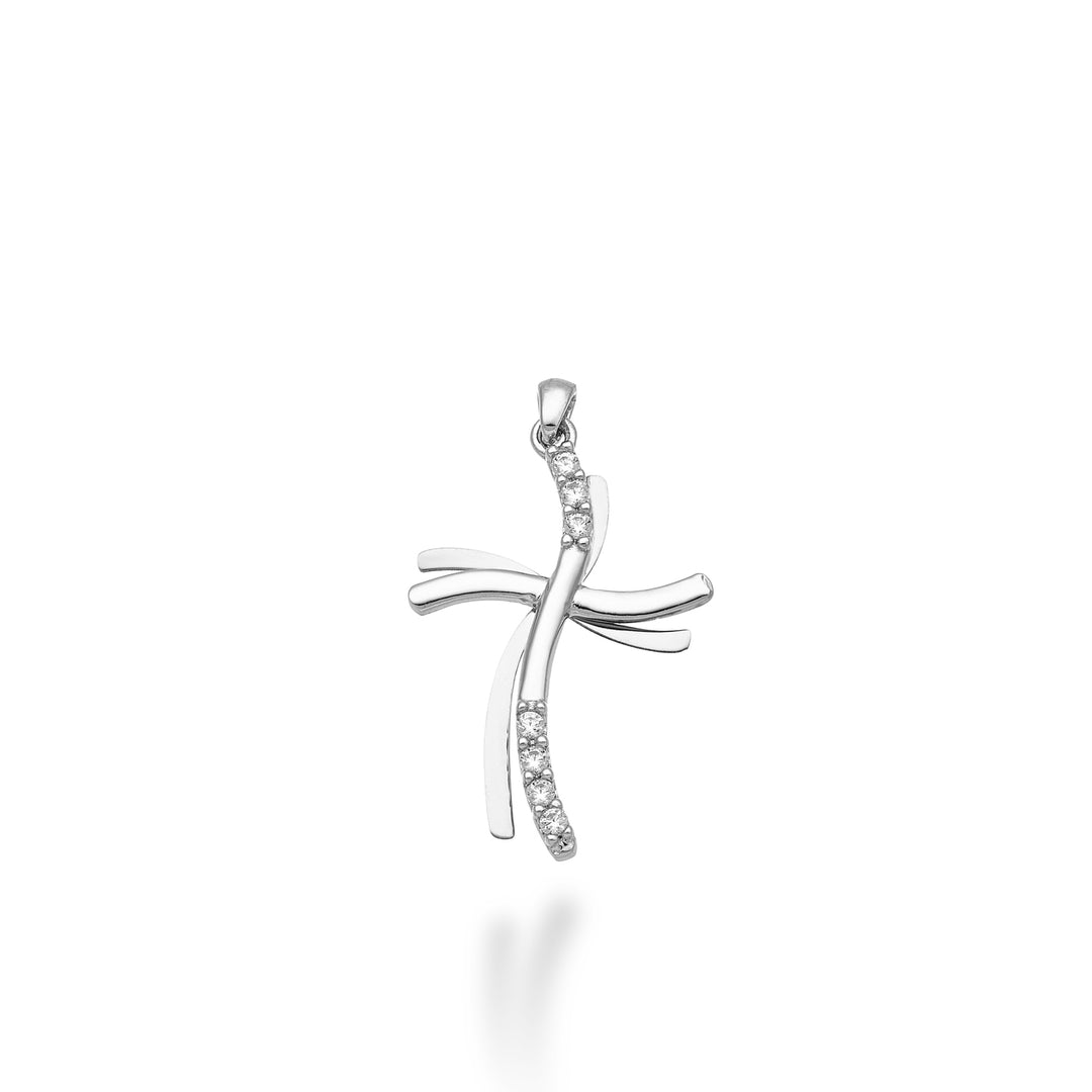 Nihama pe 18k 0,07 ct witgouden kruis 1,8 cm NP5016O4BR007