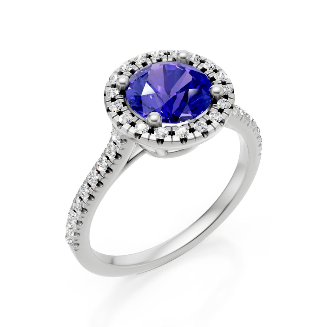 Golay round tanzanite ring 7.00mm contour and shank inc ACLC652DTZ77-25083110052