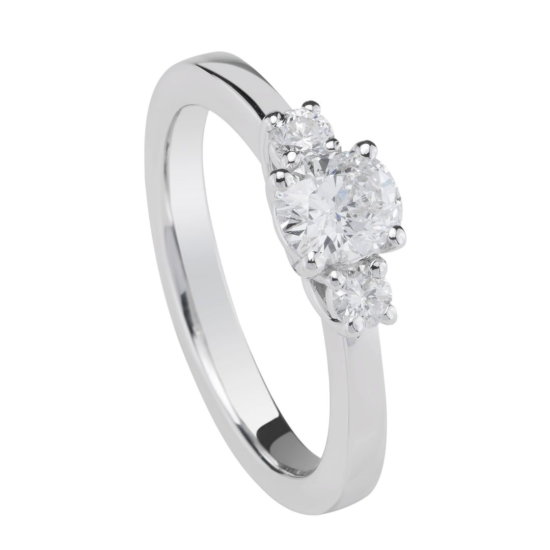 Golay oval central trilogy ring 0.50 ct APU239DI-18039110121