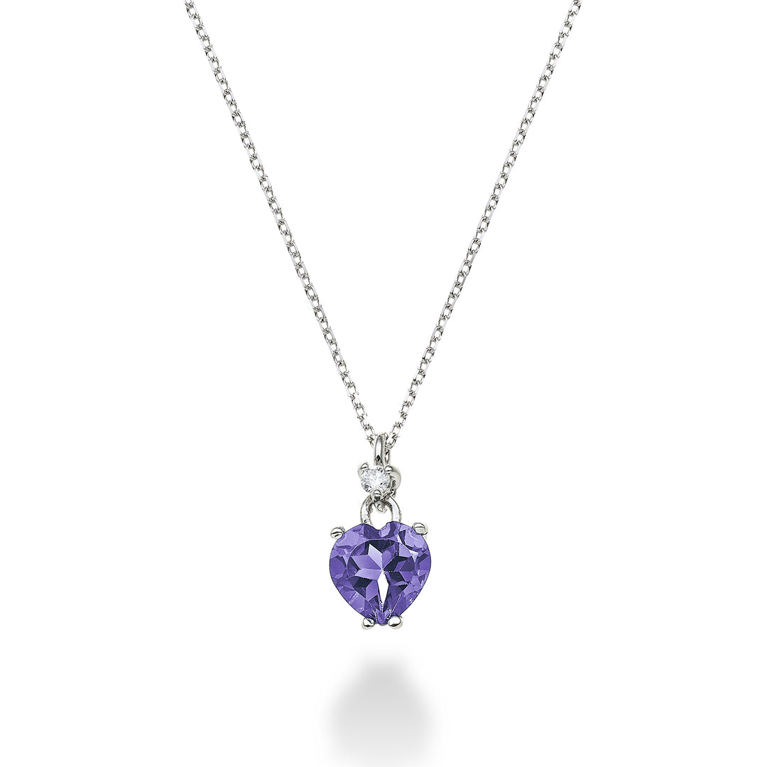 Nihama cl 18k amethyst heart 6x6 ct.0.65 diam. ct.0,02 NPCL198DIAMET66O4