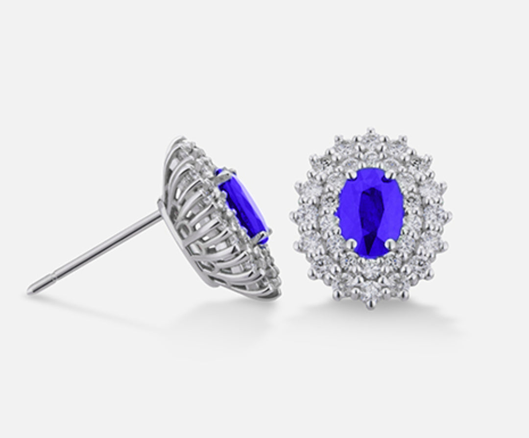 Nihama oder 18k Tansanit n. Oval 6x4 ct.0,76 Durchmesser ct.0,74 NO5039O4TZN